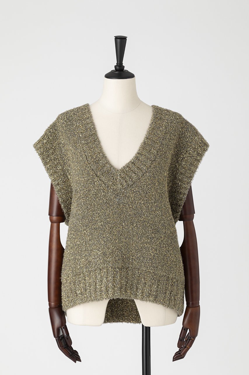 【オーヴィル/EAUVIRE】のフィルムラメVネックベスト 人気、トレンドファッション・服の通販 founy(ファニー) 　ファッション　Fashion　レディースファッション　Fashion for Women　アウター　Coat / Outerwear Collection　レディースジャケット・軽アウター　Jackets　イタリア　Italy　エレガント 上品　Elegant　ジャケット　Jacket, Outerwear　ベスト　Vest, Waistcoat　 other-1|ID: prp329100004750187 ipo3291000000036049607