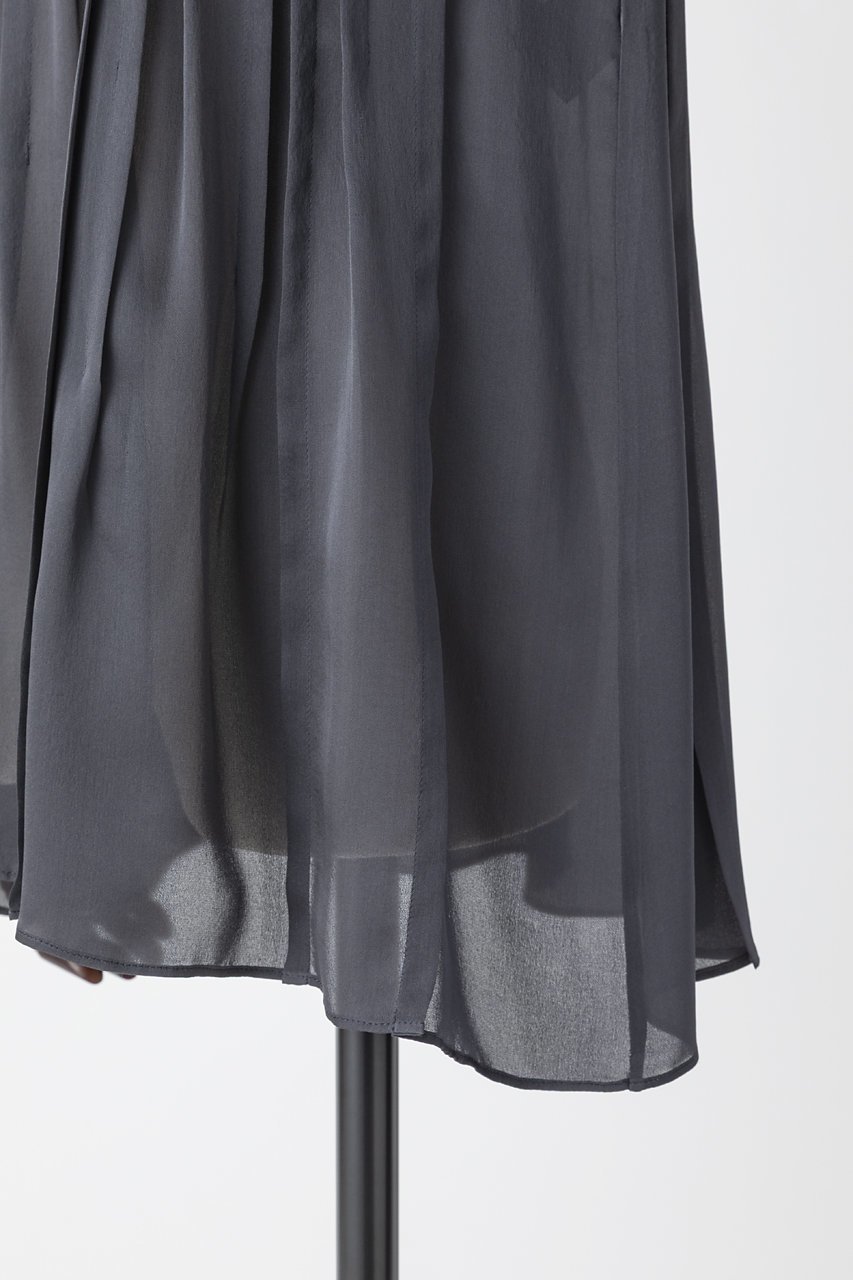 【オーヴィル/EAUVIRE】のランダムタックブラウス 人気、トレンドファッション・服の通販 founy(ファニー) 　ファッション　Fashion　レディースファッション　Fashion for Women　トップス・カットソー　Cut & Sew Tops　シャツ・ブラウス・オフィスカジュアル　Elegant Blouses & Button-Ups　クラシカル　Classical, Vintage-Inspired　サテン　Satin, Glossy Fabric　シフォン　Chiffon, Lightweight Fabric　シルク　Silk, 100% Silk　スリーブ　Sleeve, Long Sleeve / Short Sleeve　ハイネック　High Neck, Mock Neck　フレア　Flare, Flared　ランダム　Random, Irregular　ロング　Long, Long-Length　エレガント 上品　Elegant　日本製　Made In Japan　other-6|ID: prp329100004750188 ipo3291000000035907792