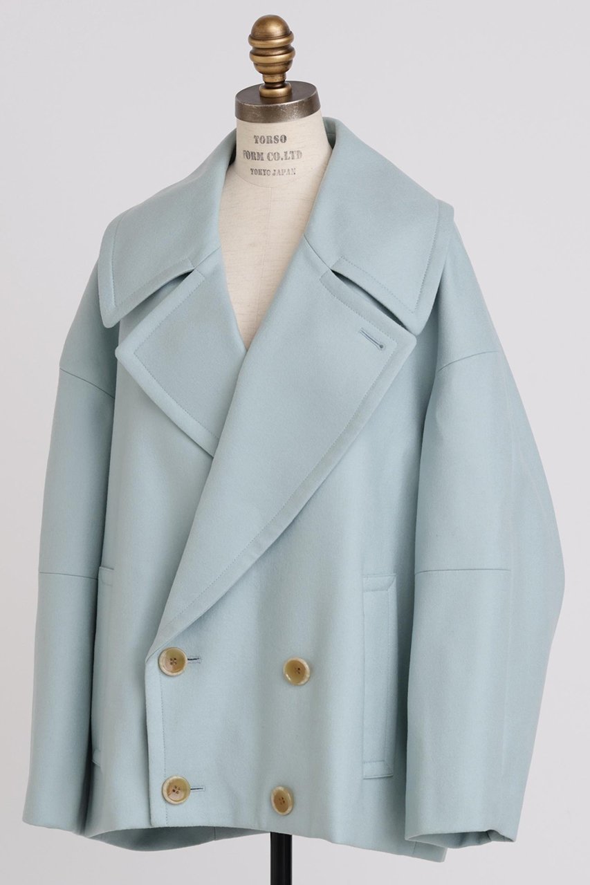 【ヒューエルミュージアム/hueLe Museum】の【STUMBLY】Big Silhouette Pea Jacket インテリア・キッズ・メンズ・レディースファッション・服の通販 founy(ファニー) ファッション Fashion レディースファッション Fashion for Women アウター Coat / Outerwear Collection レディースジャケット・軽アウター Jackets カッティング Cutting Detail シンプル Simple, Minimal ジャケット Jacket, Outerwear フォルム Silhouette, Form モダン Modern, Contemporary エレガント 上品 Elegant ライトグリーン|ID: prp329100004750192 ipo3291000000034463463