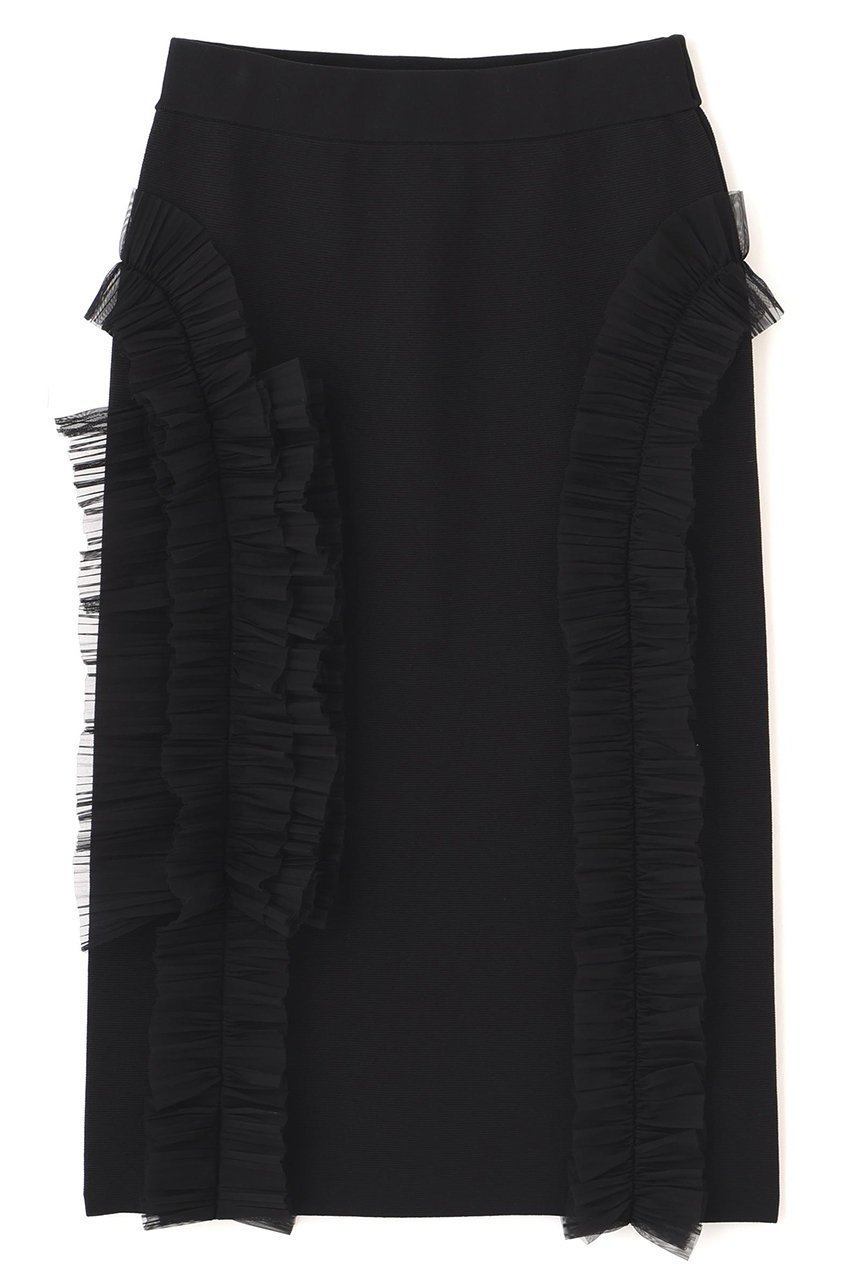 【アドーア/ADORE】のエンベリッシュトニットスカート インテリア・キッズ・メンズ・レディースファッション・服の通販 founy(ファニー) 　ファッション　Fashion　レディースファッション　Fashion for Women　スカート　Skirts　ロングスカート　Long Skirts / Maxi & Midi Skirts　クリスタル　Crystal, Swarovski　スタンダード　Standard, Basic　ストレッチ　Stretch, Stretchy Fabric　チュール　Tulip, Tulip Motif　プリーツ　Pleats, Pleated　ロング　Long, Long-Length　ブラック|ID: prp329100004750210 ipo3291000000035667739