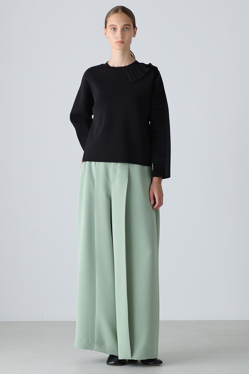 【アドーア/ADORE】のエンベリッシュトニットプルオーバー 人気、トレンドファッション・服の通販 founy(ファニー) 　ファッション　Fashion　レディースファッション　Fashion for Women　トップス・カットソー　Cut & Sew Tops　ニット　Knit Tops & Sweaters　カジュアルプルオーバー・ニットトップス　Pullovers & Knit Tops / Casual Pullovers　アシンメトリー　Asymmetrical Style　クリスタル　Crystal, Swarovski　スタンダード　Standard, Basic　ストレッチ　Stretch, Stretchy Fabric　チュール　Tulip, Tulip Motif　プリーツ　Pleats, Pleated　other-3|ID: prp329100004750211 ipo3291000000036049651