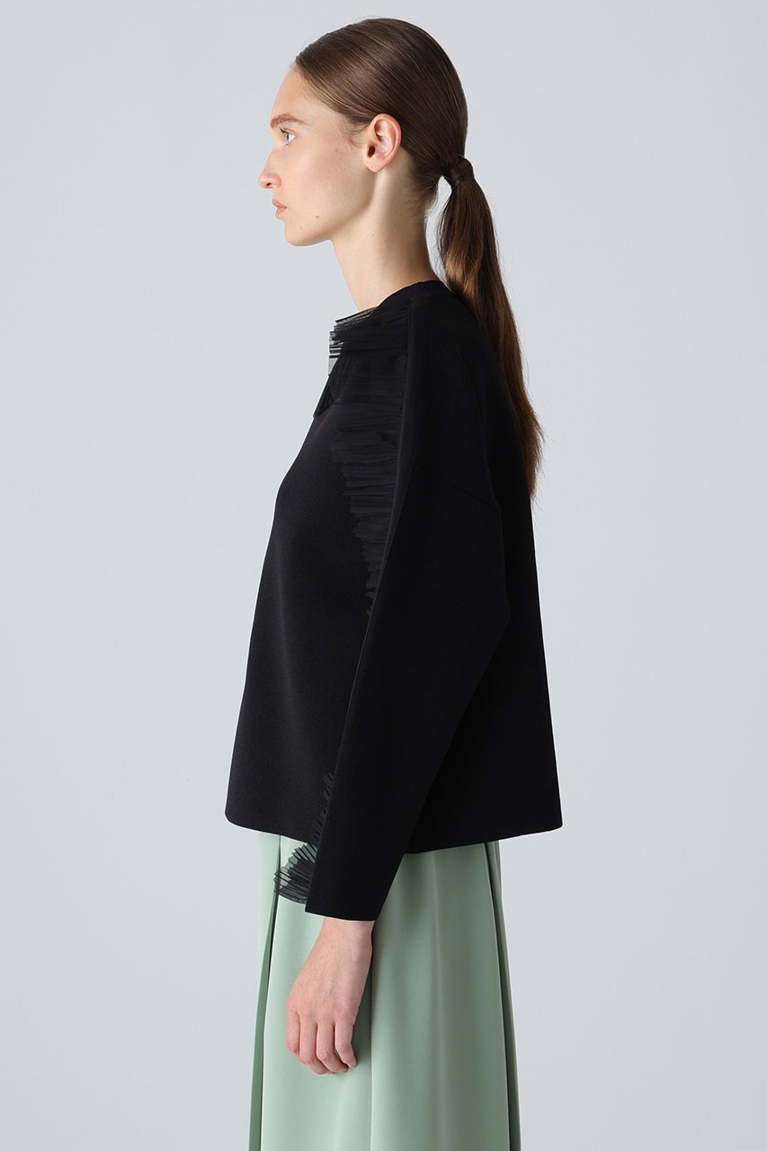 【アドーア/ADORE】のエンベリッシュトニットプルオーバー 人気、トレンドファッション・服の通販 founy(ファニー) 　ファッション　Fashion　レディースファッション　Fashion for Women　トップス・カットソー　Cut & Sew Tops　ニット　Knit Tops & Sweaters　カジュアルプルオーバー・ニットトップス　Pullovers & Knit Tops / Casual Pullovers　アシンメトリー　Asymmetrical Style　クリスタル　Crystal, Swarovski　スタンダード　Standard, Basic　ストレッチ　Stretch, Stretchy Fabric　チュール　Tulip, Tulip Motif　プリーツ　Pleats, Pleated　other-5|ID: prp329100004750211 ipo3291000000036049653