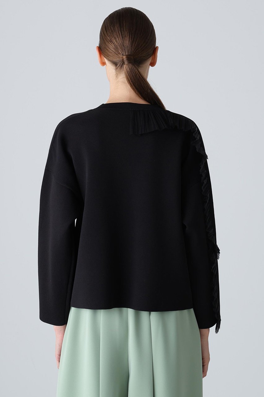 【アドーア/ADORE】のエンベリッシュトニットプルオーバー 人気、トレンドファッション・服の通販 founy(ファニー) 　ファッション　Fashion　レディースファッション　Fashion for Women　トップス・カットソー　Cut & Sew Tops　ニット　Knit Tops & Sweaters　カジュアルプルオーバー・ニットトップス　Pullovers & Knit Tops / Casual Pullovers　アシンメトリー　Asymmetrical Style　クリスタル　Crystal, Swarovski　スタンダード　Standard, Basic　ストレッチ　Stretch, Stretchy Fabric　チュール　Tulip, Tulip Motif　プリーツ　Pleats, Pleated　other-6|ID: prp329100004750211 ipo3291000000036049654