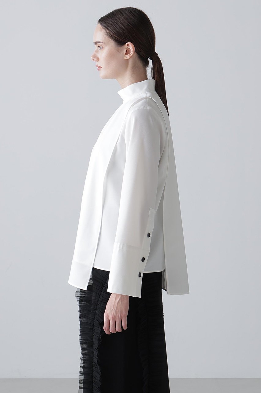 【アドーア/ADORE】のドライタッチジョーゼットブラウス 人気、トレンドファッション・服の通販 founy(ファニー) ファッション Fashion レディースファッション Fashion for Women トップス・カットソー Cut & Sew Tops シャツ・ブラウス・オフィスカジュアル Elegant Blouses & Button-Ups オケージョン Occasion Wear ジョーゼット Georgette, Semi-Sheer Fabric スタンダード Standard, Basic スタンド Stand Collar, Upright Stand スリーブ Sleeve, Long Sleeve / Short Sleeve フロント Front, Front Design ロング Long, Long-Length エレガント 上品 Elegant 再入荷 Restock / Back in Stock other-4|ID: prp329100004750212 ipo3291000000035393146