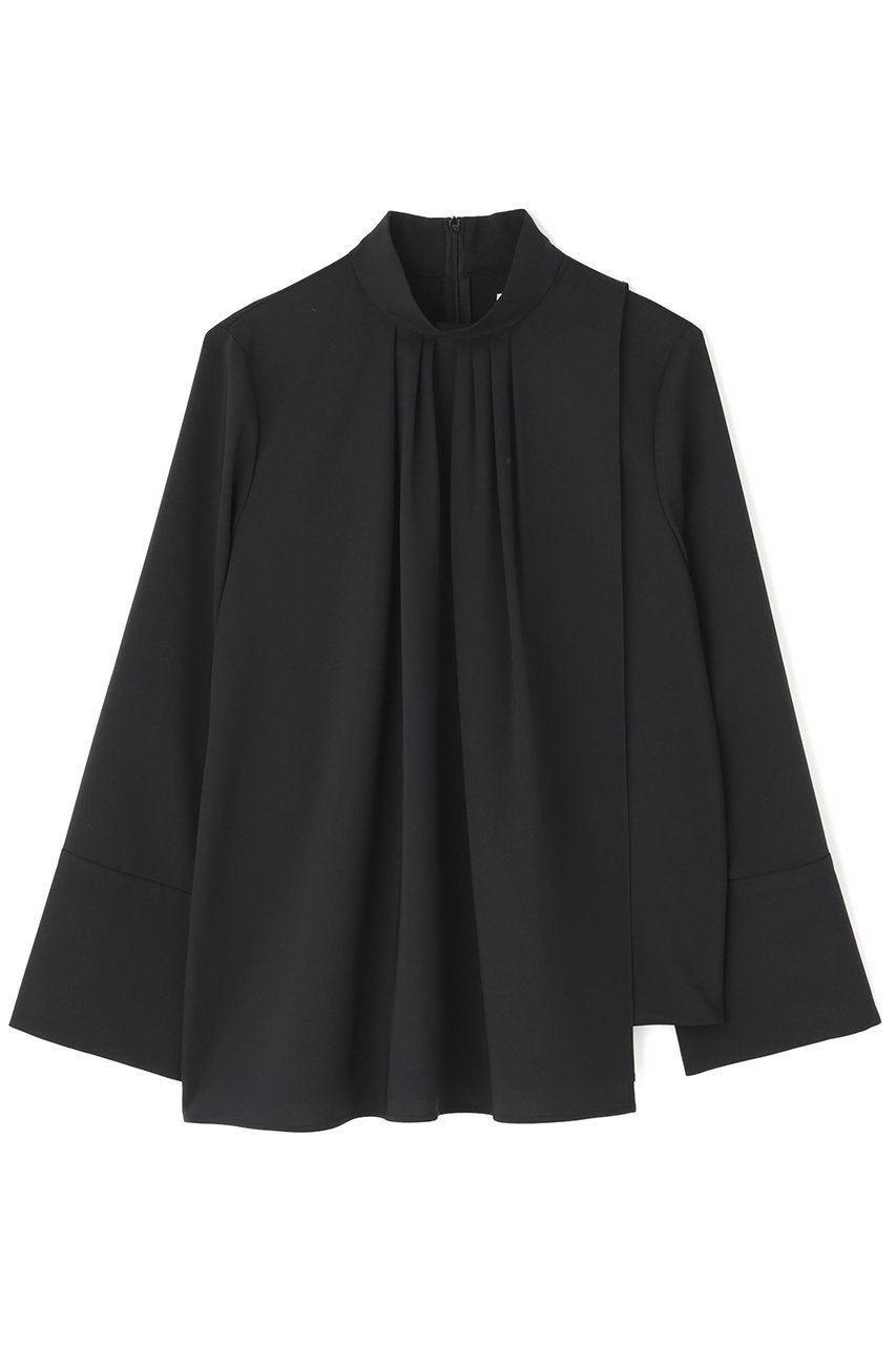 【アドーア/ADORE】のドライタッチジョーゼットブラウス インテリア・キッズ・メンズ・レディースファッション・服の通販 founy(ファニー) 　ファッション　Fashion　レディースファッション　Fashion for Women　トップス・カットソー　Cut & Sew Tops　シャツ・ブラウス・オフィスカジュアル　Elegant Blouses & Button-Ups　オケージョン　Occasion Wear　ジョーゼット　Georgette, Semi-Sheer Fabric　スタンダード　Standard, Basic　スタンド　Stand Collar, Upright Stand　スリーブ　Sleeve, Long Sleeve / Short Sleeve　フロント　Front, Front Design　ロング　Long, Long-Length　エレガント 上品　Elegant　ブラック|ID: prp329100004750212 ipo3291000000035667771