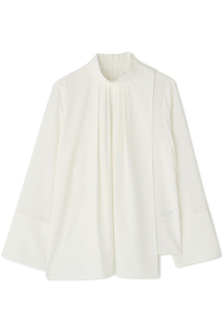 【アドーア/ADORE】のドライタッチジョーゼットブラウス インテリア・キッズ・メンズ・レディースファッション・服の通販 founy(ファニー) 　ファッション　Fashion　レディースファッション　Fashion for Women　トップス・カットソー　Cut & Sew Tops　シャツ・ブラウス・オフィスカジュアル　Elegant Blouses & Button-Ups　オケージョン　Occasion Wear　ジョーゼット　Georgette, Semi-Sheer Fabric　スタンダード　Standard, Basic　スタンド　Stand Collar, Upright Stand　スリーブ　Sleeve, Long Sleeve / Short Sleeve　フロント　Front, Front Design　ロング　Long, Long-Length　エレガント 上品　Elegant　ホワイト|ID: prp329100004750212 ipo3291000000035667774