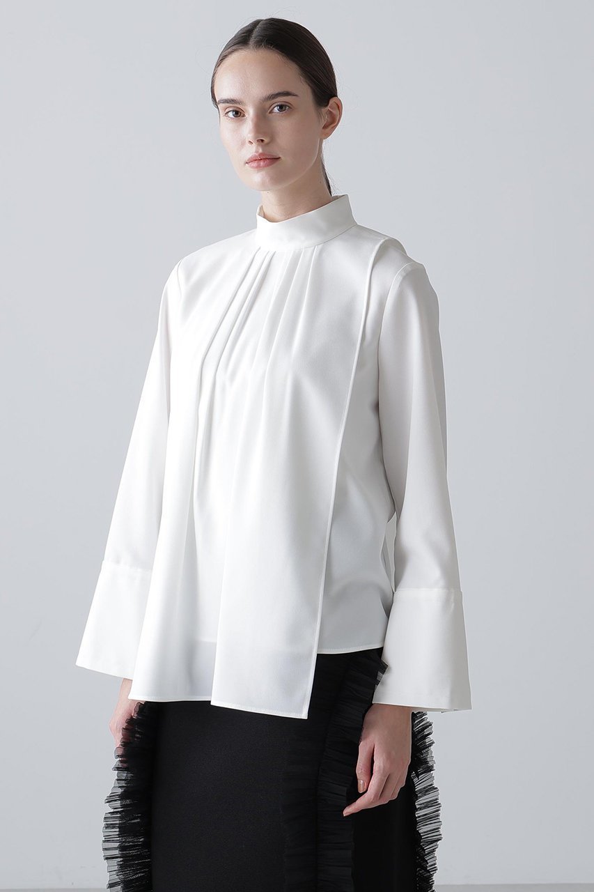 【アドーア/ADORE】のドライタッチジョーゼットブラウス 人気、トレンドファッション・服の通販 founy(ファニー) 　ファッション　Fashion　レディースファッション　Fashion for Women　トップス・カットソー　Cut & Sew Tops　シャツ・ブラウス・オフィスカジュアル　Elegant Blouses & Button-Ups　オケージョン　Occasion Wear　ジョーゼット　Georgette, Semi-Sheer Fabric　スタンダード　Standard, Basic　スタンド　Stand Collar, Upright Stand　スリーブ　Sleeve, Long Sleeve / Short Sleeve　フロント　Front, Front Design　ロング　Long, Long-Length　エレガント 上品　Elegant　other-2|ID: prp329100004750212 ipo3291000000036105301