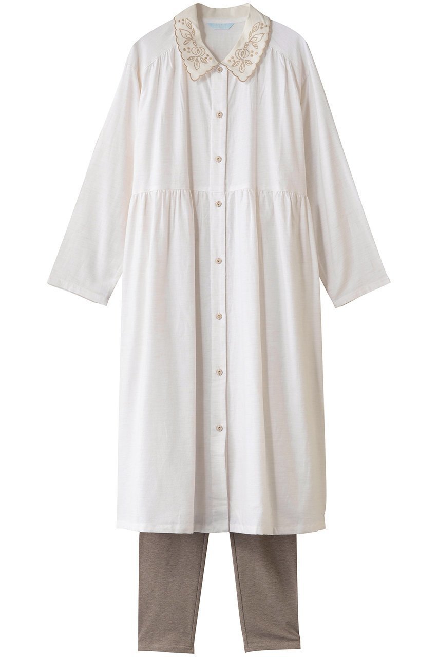 【キッドブルー/KID BLUE】の25プレーンネルナイティ(スパッツつき) 人気、トレンドファッション・服の通販 founy(ファニー) 　ファッション　Fashion　レディースファッション　Fashion for Women　トップス・カットソー　Cut & Sew Tops　おすすめ　Recommended / Our Picks　ギャザー　Gathered, Ruffled　スリーブ　Sleeve, Long Sleeve / Short Sleeve　パジャマ　Pajamas, Sleepwear　リラックス　Relax, Relaxed Fit　ロング　Long, Long-Length　再入荷　Restock / Back in Stock　旅行　Travel　 other-1|ID: prp329100004750218 ipo3291000000035865254