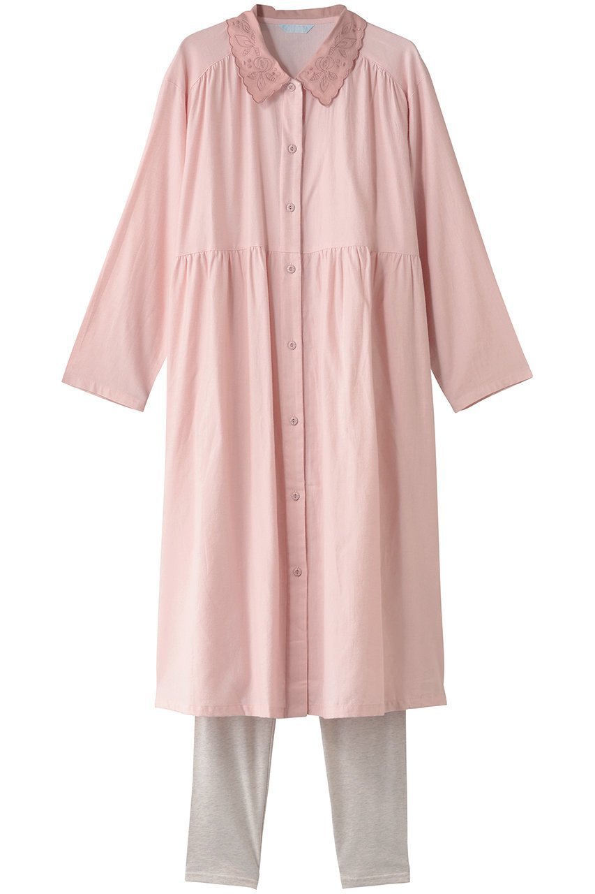 【キッドブルー/KID BLUE】の25プレーンネルナイティ(スパッツつき) インテリア・キッズ・メンズ・レディースファッション・服の通販 founy(ファニー) 　ファッション　Fashion　レディースファッション　Fashion for Women　トップス・カットソー　Cut & Sew Tops　おすすめ　Recommended / Our Picks　ギャザー　Gathered, Ruffled　スリーブ　Sleeve, Long Sleeve / Short Sleeve　パジャマ　Pajamas, Sleepwear　リラックス　Relax, Relaxed Fit　ロング　Long, Long-Length　再入荷　Restock / Back in Stock　旅行　Travel　ピンク|ID: prp329100004750218 ipo3291000000035865256