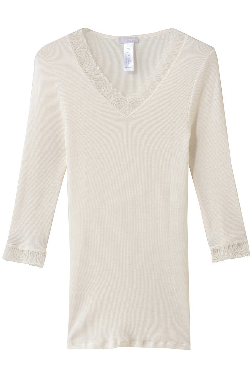 【ハンロ/HANRO】のWOOLEN LACE七分袖 インテリア・キッズ・メンズ・レディースファッション・服の通販 founy(ファニー) ファッション Fashion レディースファッション Fashion for Women 下着・ランジェリー Lingerie & Intimates その他ランジェリー・インナーアイテム Other Lingerie / Intimates インナー Innerwear シルク Silk, 100% Silk ジャカード/ジャガード Jacquard, Woven Pattern ランジェリー Lingerie, Intimate Wear レース Lace, Lace Fabric A/W・秋冬 Autumn/Winter アイボリー|ID: prp329100004750222 ipo3291000000034685187