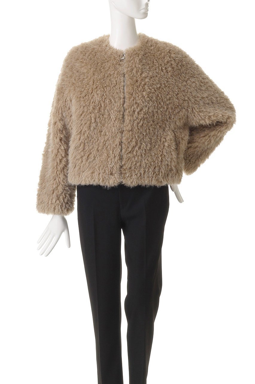 【リナージオ/LIGNAGGIO】のラム風フェイク ノーカラージャケット 人気、トレンドファッション・服の通販 founy(ファニー)  ファッション Fashion レディースファッション Fashion for Women アウター Coat / Outerwear Collection レディースジャケット・軽アウター Jackets ノーカラージャケット / シンプル上品コーデ Collarless Jackets おすすめ Recommended / Our Picks ショート Short, Short Length ジャケット Jacket, Outerwear デニム Denim, Jeans Material パーティ Party, Party Style フェイク Faux, Fake ミックス Mix, Mixed Style 新作・新入荷 New Arrivals / New In other-2|ID: prp329100004751162 ipo3291000000034354396