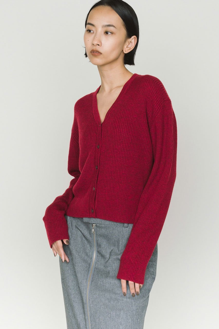 【ミディウミソリッド/MIDIUMISOLID】のVネックリブカーディガン 人気、トレンドファッション・服の通販 founy(ファニー) 　ファッション　Fashion　レディースファッション　Fashion for Women　トップス・カットソー　Cut & Sew Tops　ニット　Knit Tops & Sweaters　カーディガン・羽織り　Layered Style Cardigans　Vネックトップス　V-Neck Tops / V-Cut Neckline Shirts　おすすめ　Recommended / Our Picks　カーディガン　Cardigan, Knitwear　トレンド　Trend, Trending Now　other-8|ID: prp329100004751194 ipo3291000000035350731