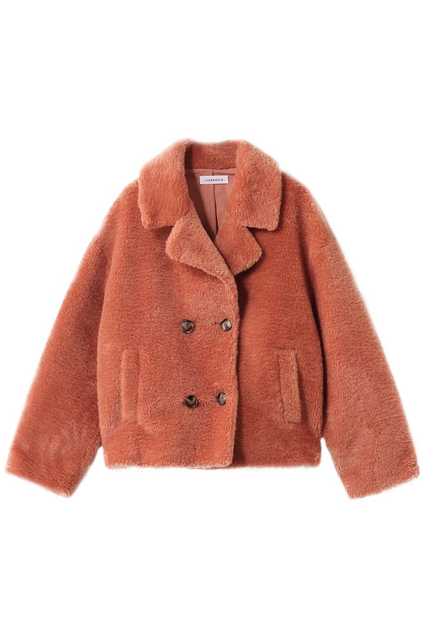 【リナージオ/LIGNAGGIO】のレッキス風長毛フェイクテーラードジャケット インテリア・キッズ・メンズ・レディースファッション・服の通販 founy(ファニー) 　ファッション　Fashion　レディースファッション　Fashion for Women　アウター　Coat / Outerwear Collection　レディースジャケット・軽アウター　Jackets　テーラードジャケット / 通勤・きれいめスタイル　Tailored Jackets & Blazers　ショート　Short, Short Length　ジャケット　Jacket, Outerwear　トレンド　Trend, Trending Now　フェイク　Faux, Fake　マキシ　Maxi, Full Length　ラグジュアリー　Luxury, Elegant　ワイド　Wide, Wide Fit　オレンジ|ID: prp329100004751195 ipo3291000000035501414