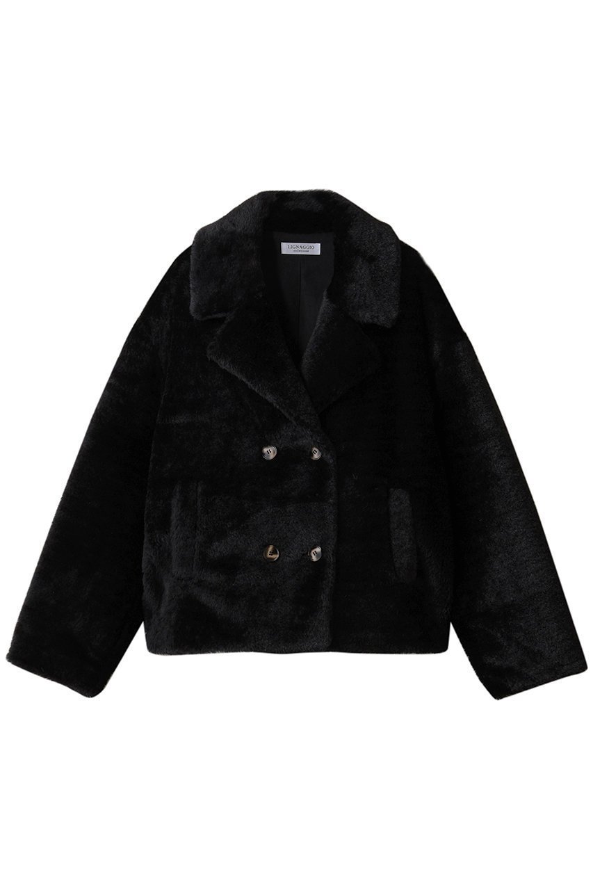 【リナージオ/LIGNAGGIO】のレッキス風長毛フェイクテーラードジャケット インテリア・キッズ・メンズ・レディースファッション・服の通販 founy(ファニー) 　ファッション　Fashion　レディースファッション　Fashion for Women　アウター　Coat / Outerwear Collection　レディースジャケット・軽アウター　Jackets　テーラードジャケット / 通勤・きれいめスタイル　Tailored Jackets & Blazers　ショート　Short, Short Length　ジャケット　Jacket, Outerwear　トレンド　Trend, Trending Now　フェイク　Faux, Fake　マキシ　Maxi, Full Length　ラグジュアリー　Luxury, Elegant　ワイド　Wide, Wide Fit　ブラック|ID: prp329100004751195 ipo3291000000035501415