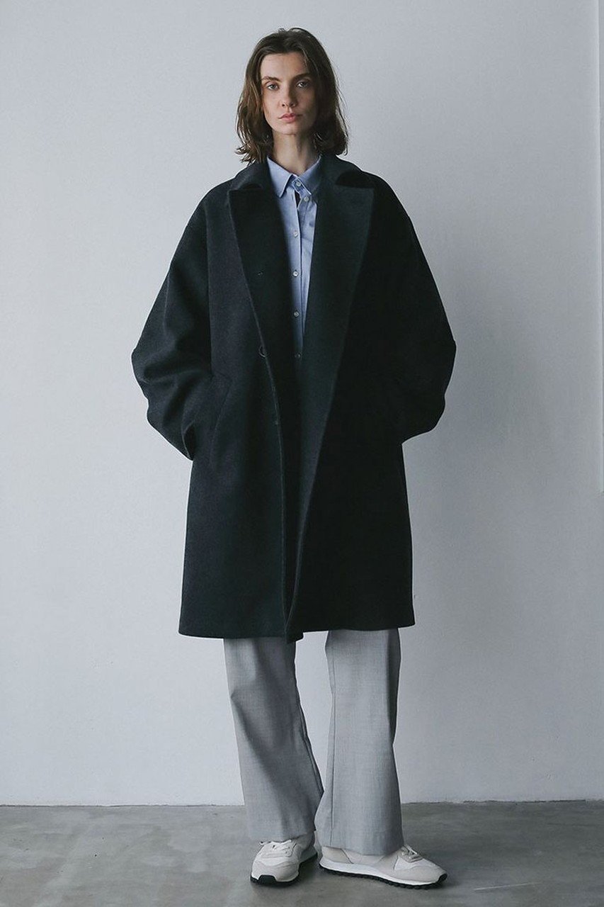 【ハー/HER.】のウールダブルオーバーコート インテリア・キッズ・メンズ・レディースファッション・服の通販 founy(ファニー) 　ファッション　Fashion　レディースファッション　Fashion for Women　アウター　Coat / Outerwear Collection　コート・ロングコート・ピーコート　Long Coats, Peacoats & More　ダブル　Double, Double-Breasted　ロング　Long, Long-Length　再入荷　Restock / Back in Stock　チャコールグレー|ID: prp329100004751936 ipo3291000000034396840