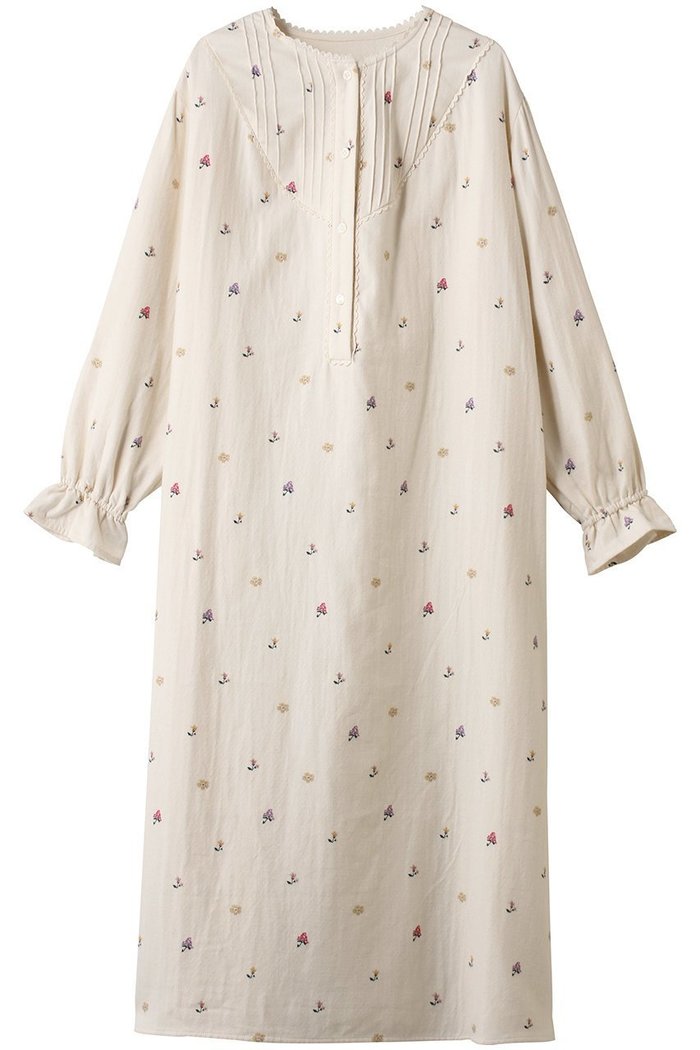 【ナナデェコール/nanadecor / GOODS】のイングリッシュガーデンネルワンピース インテリア・キッズ・メンズ・レディースファッション・服の通販 founy(ファニー) https://founy.com/ ガーデン Garden, Gardening パジャマ Pajamas, Sleepwear フェミニン Feminine, Girly フリル Frill, Ruffle フロント Front, Front Design リラックス Relax, Relaxed Fit エレガント 上品 Elegant |ID: prp329100004751957 ipo3291000000034364352