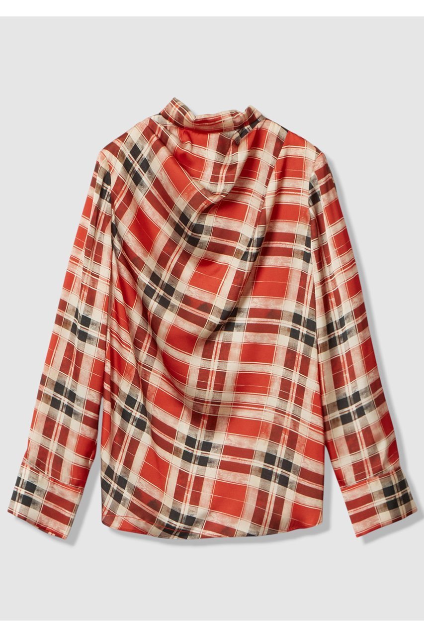 【アルアバイル/allureville】のLISAチェックPTブラウス インテリア・キッズ・メンズ・レディースファッション・服の通販 founy(ファニー)  ファッション Fashion レディースファッション Fashion for Women トップス・カットソー Cut & Sew Tops シャツ・ブラウス・オフィスカジュアル Elegant Blouses & Button-Ups イタリア Italy スリーブ Sleeve, Long Sleeve / Short Sleeve チェック Check, Plaid, Tartan トレンド Trend, Trending Now ドレープ Drape, Draping Fabric ロング Long, Long-Length 新作・新入荷 New Arrivals / New In レッド|ID: prp329100004752847 ipo3291000000034376060