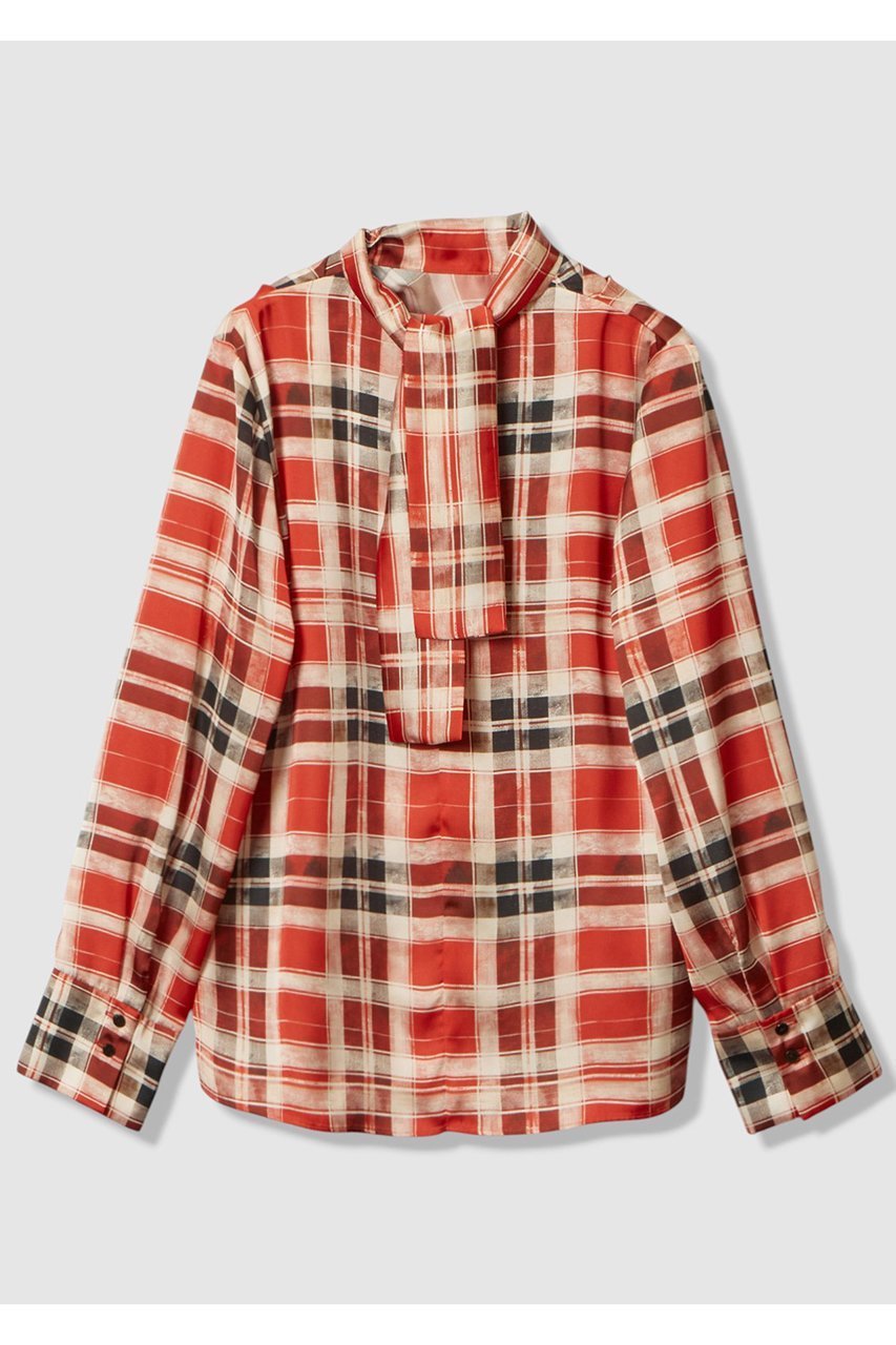 【アルアバイル/allureville】のLISAチェックPTブラウス 人気、トレンドファッション・服の通販 founy(ファニー)  ファッション Fashion レディースファッション Fashion for Women トップス・カットソー Cut & Sew Tops シャツ・ブラウス・オフィスカジュアル Elegant Blouses & Button-Ups イタリア Italy スリーブ Sleeve, Long Sleeve / Short Sleeve チェック Check, Plaid, Tartan トレンド Trend, Trending Now ドレープ Drape, Draping Fabric ロング Long, Long-Length 新作・新入荷 New Arrivals / New In other-2|ID: prp329100004752847 ipo3291000000034376062