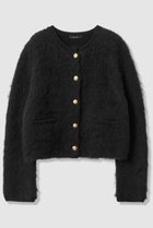 【アルアバイル/allureville】のシャギーニットカーディガン ブラック|ID: prp329100004752851 ipo3291000000035385882