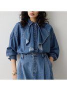 【ウィムガゼット/Whim Gazette】のフリルデニムブラウス 人気、トレンドファッション・服の通販 founy(ファニー) ファッション Fashion レディースファッション Fashion for Women トップス・カットソー Cut & Sew Tops シャツ・ブラウス・オフィスカジュアル Elegant Blouses & Button-Ups おすすめ Recommended / Our Picks アンティーク Antique-Inspired スリーブ Sleeve, Long Sleeve / Short Sleeve セットアップ Set-Up, Coordinated Outfit デニム Denim, Jeans Material バランス Balance, Style Balance フリル Frill, Ruffle ボトム Bottoms, Lower Wear ロング Long, Long-Length ヴィンテージ Vintage Style エレガント 上品 Elegant 新作・新入荷 New Arrivals / New In |ID:prp329100004752870