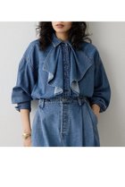 【ウィムガゼット/Whim Gazette】のフリルデニムブラウス ブルー|ID:prp329100004752870