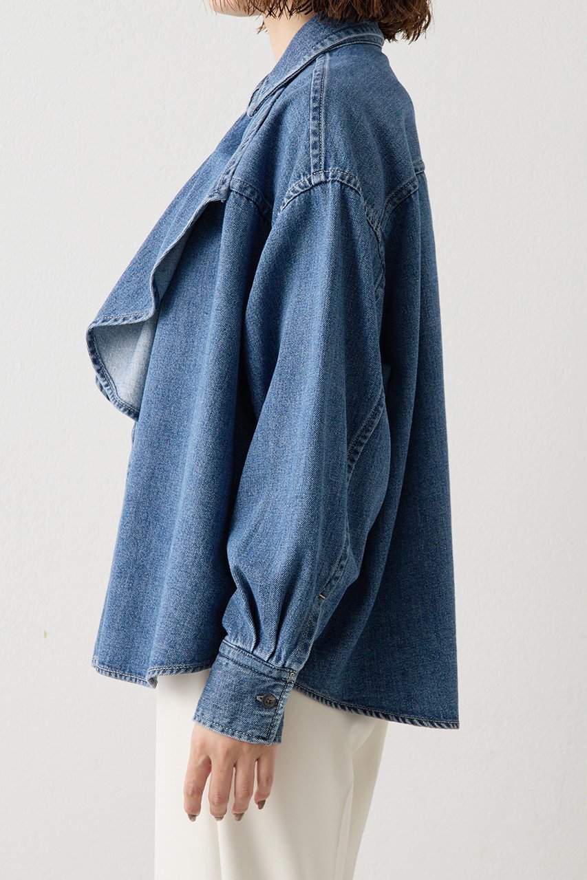 【ウィムガゼット/Whim Gazette】のフリルデニムブラウス 人気、トレンドファッション・服の通販 founy(ファニー) 　ファッション　Fashion　レディースファッション　Fashion for Women　トップス・カットソー　Cut & Sew Tops　シャツ・ブラウス・オフィスカジュアル　Elegant Blouses & Button-Ups　おすすめ　Recommended / Our Picks　アンティーク　Antique-Inspired　スリーブ　Sleeve, Long Sleeve / Short Sleeve　セットアップ　Set-Up, Coordinated Outfit　デニム　Denim, Jeans Material　バランス　Balance, Style Balance　フリル　Frill, Ruffle　ボトム　Bottoms, Lower Wear　ロング　Long, Long-Length　ヴィンテージ　Vintage Style　エレガント 上品　Elegant　other-8|ID: prp329100004752870 ipo3291000000035717092