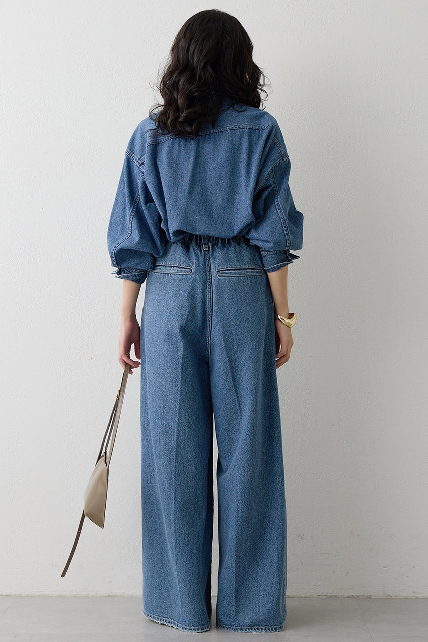 【ウィムガゼット/Whim Gazette】のワイドデニムイージーパンツ 人気、トレンドファッション・服の通販 founy(ファニー) 　ファッション　Fashion　レディースファッション　Fashion for Women　パンツ　Pants & Trousers　おすすめ　Recommended / Our Picks　アンティーク　Antique-Inspired　セットアップ　Set-Up, Coordinated Outfit　デニム　Denim, Jeans Material　フロント　Front, Front Design　ヴィンテージ　Vintage Style　エレガント 上品　Elegant　再入荷　Restock / Back in Stock　other-4|ID: prp329100004752871 ipo3291000000035385913