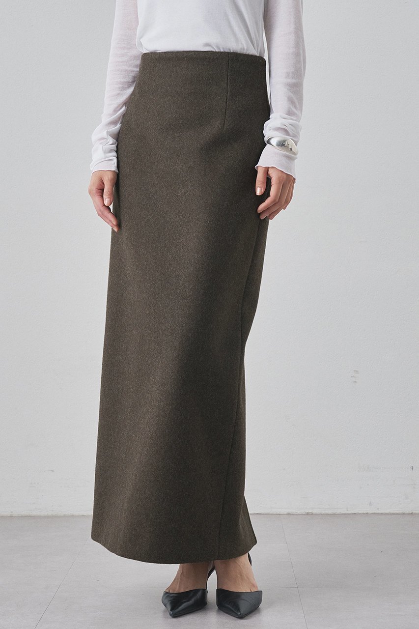 【ウィムガゼット/Whim Gazette】のメルトンスリットスカート インテリア・キッズ・メンズ・レディースファッション・服の通販 founy(ファニー)  ファッション Fashion レディースファッション Fashion for Women スカート Skirts ロングスカート Long Skirts / Maxi & Midi Skirts ストレート Straight, Straight Cut スリット Slit, Slit Detail マニッシュ Mannish, Boyish メルトン Melton, Heavy Wool ロング Long, Long-Length 新作・新入荷 New Arrivals / New In カーキ|ID: prp329100004752873 ipo3291000000034376248