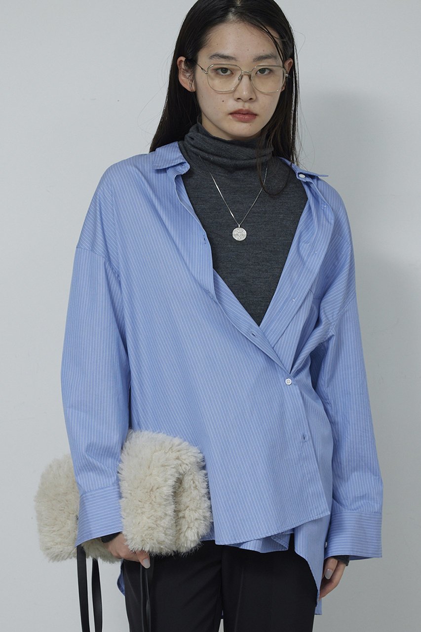 【ガリャルダガランテ/GALLARDAGALANTE】のオーバーシャツ インテリア・キッズ・メンズ・レディースファッション・服の通販 founy(ファニー) ファッション Fashion レディースファッション Fashion for Women トップス・カットソー Cut & Sew Tops シャツ・ブラウス・オフィスカジュアル Elegant Blouses & Button-Ups おすすめ Recommended / Our Picks シンプル Simple, Minimal ストライプ Stripe, Striped Pattern スリーブ Sleeve, Long Sleeve / Short Sleeve ロング Long, Long-Length 羽織 Haori, Light Jacket サックスブルー|ID: prp329100004752879 ipo3291000000035972394