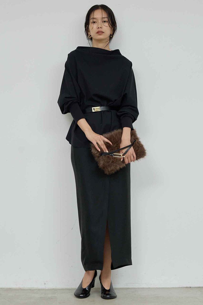 【ガリャルダガランテ/GALLARDAGALANTE】のドレープボトルポンチ 人気、トレンドファッション・服の通販 founy(ファニー) 　ファッション　Fashion　レディースファッション　Fashion for Women　トップス・カットソー　Cut & Sew Tops　シャツ・ブラウス・オフィスカジュアル　Elegant Blouses & Button-Ups　ロングTシャツ・Tシャツ　Longline T-Shirts & Tees　カットソー・ベーシックTシャツ　Cut-and-Sewn Tops / Stretch Tees & Basics　なめらか　Smooth, Silky Texture　エレガント 上品　Elegant　スリーブ　Sleeve, Long Sleeve / Short Sleeve　ドレープ　Drape, Draping Fabric　ロング　Long, Long-Length　other-2|ID: prp329100004752880 ipo3291000000035385925