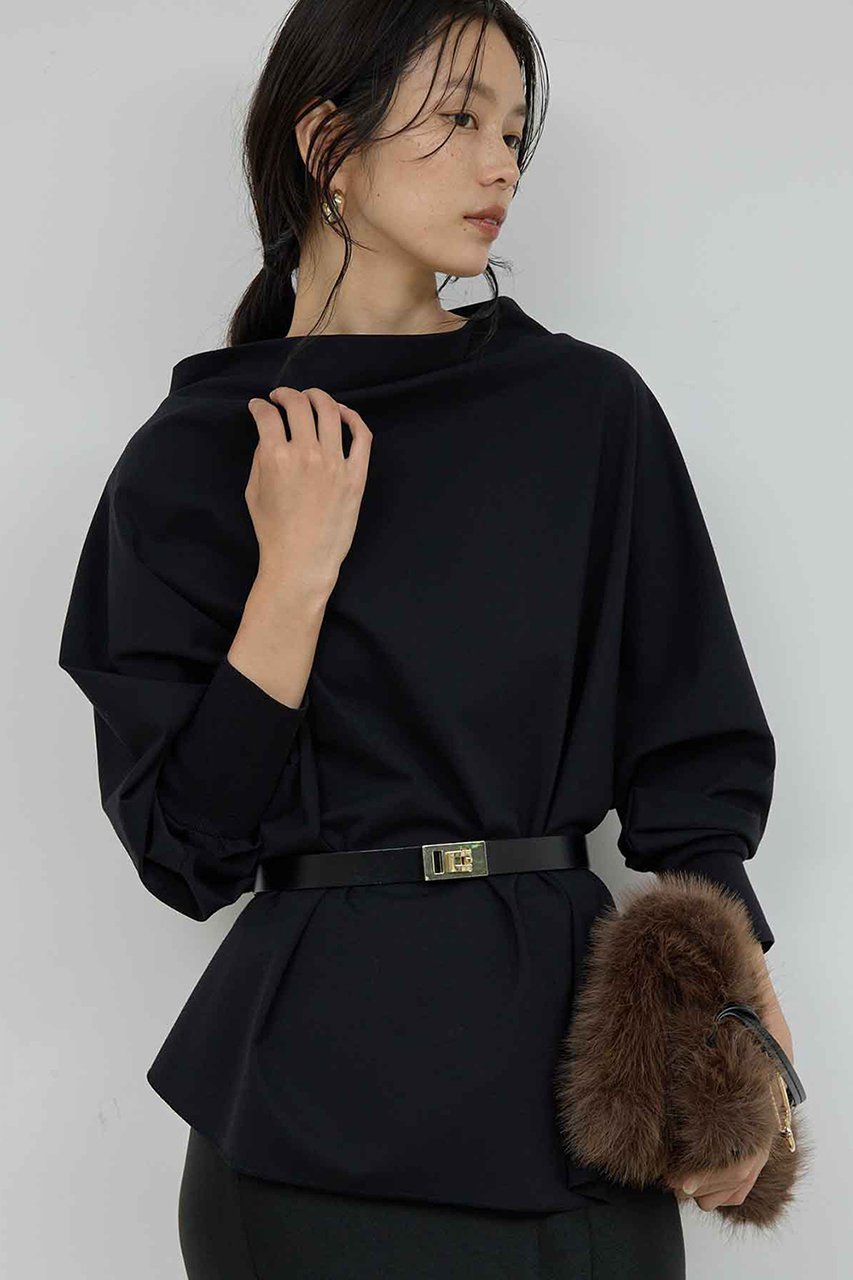 【ガリャルダガランテ/GALLARDAGALANTE】のドレープボトルポンチ 人気、トレンドファッション・服の通販 founy(ファニー) 　ファッション　Fashion　レディースファッション　Fashion for Women　トップス・カットソー　Cut & Sew Tops　シャツ・ブラウス・オフィスカジュアル　Elegant Blouses & Button-Ups　ロングTシャツ・Tシャツ　Longline T-Shirts & Tees　カットソー・ベーシックTシャツ　Cut-and-Sewn Tops / Stretch Tees & Basics　なめらか　Smooth, Silky Texture　エレガント 上品　Elegant　スリーブ　Sleeve, Long Sleeve / Short Sleeve　ドレープ　Drape, Draping Fabric　ロング　Long, Long-Length　other-4|ID: prp329100004752880 ipo3291000000035385928