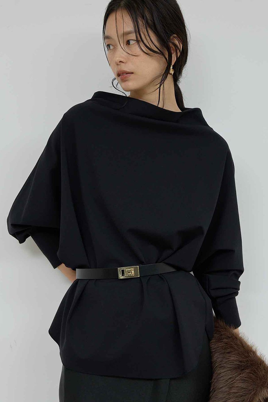 【ガリャルダガランテ/GALLARDAGALANTE】のドレープボトルポンチ インテリア・キッズ・メンズ・レディースファッション・服の通販 founy(ファニー) ファッション Fashion レディースファッション Fashion for Women トップス・カットソー Cut & Sew Tops シャツ・ブラウス・オフィスカジュアル Elegant Blouses & Button-Ups ロングTシャツ・Tシャツ Longline T-Shirts & Tees カットソー・ベーシックTシャツ Cut-and-Sewn Tops / Stretch Tees & Basics なめらか Smooth, Silky Texture エレガント 上品 Elegant スリーブ Sleeve, Long Sleeve / Short Sleeve ドレープ Drape, Draping Fabric ロング Long, Long-Length ブラック|ID: prp329100004752880 ipo3291000000035538117