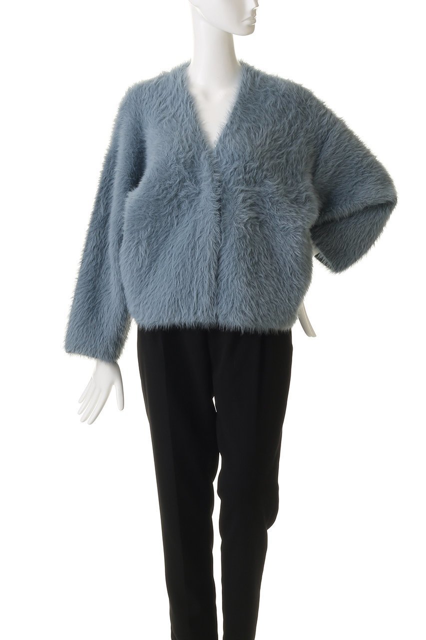 【スタニングルアー/STUNNING LURE】のロングフェザーカーディガン 人気、トレンドファッション・服の通販 founy(ファニー) 　ファッション　Fashion　レディースファッション　Fashion for Women　トップス・カットソー　Cut & Sew Tops　ニット　Knit Tops & Sweaters　カーディガン・羽織り　Layered Style Cardigans　カーディガン　Cardigan, Knitwear　ダウン　Down, Puffer　デコルテ　Décolleté, Neckline　デニム　Denim, Jeans Material　フェザー　Feather, Feather Detail　ロング　Long, Long-Length　other-2|ID: prp329100004752948 ipo3291000000036766049