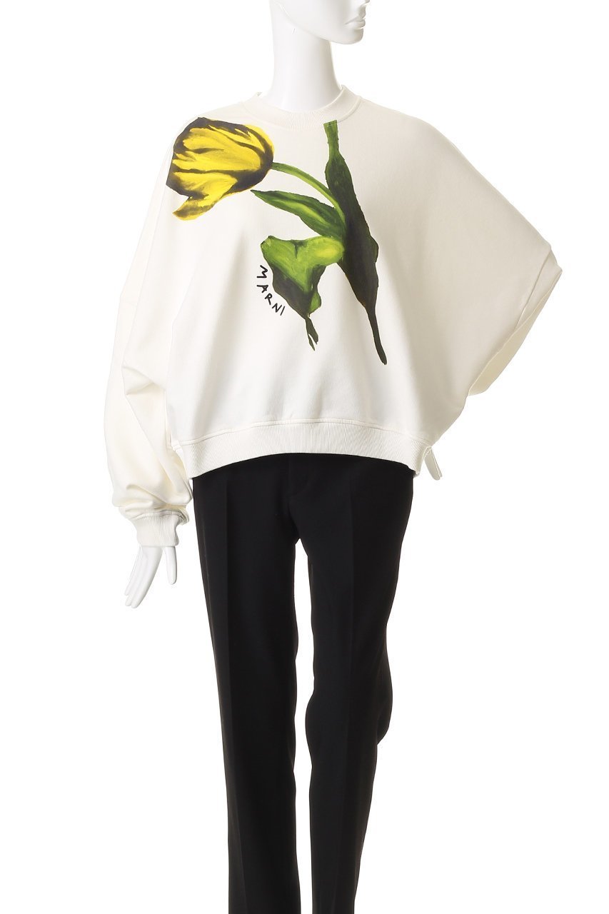 【マルニ/MARNI】のチューリッププリントスウェット 人気、トレンドファッション・服の通販 founy(ファニー) ファッション Fashion レディースファッション Fashion for Women トップス・カットソー Cut & Sew Tops シャツ・ブラウス・オフィスカジュアル Elegant Blouses & Button-Ups レディースパーカー・カジュアルフーディー Casual Hoodies & Sweatshirts ロングTシャツ・Tシャツ Longline T-Shirts & Tees スウェット・クルーネックトップス Sweatshirts & Crewnecks / Relaxed Fit Sweat Tops カットソー・ベーシックTシャツ Cut-and-Sewn Tops / Stretch Tees & Basics おすすめ Recommended / Our Picks スウェット / スエット Sweatshirt, Sweatwear チューリップ Tube, Tube Top デニム Denim, Jeans Material フェミニン Feminine, Girly プリント Print, Printed Pattern モチーフ Motif, Design Theme ロンドン London Style, British Inspired other-2|ID: prp329100004753977 ipo3291000000036243872