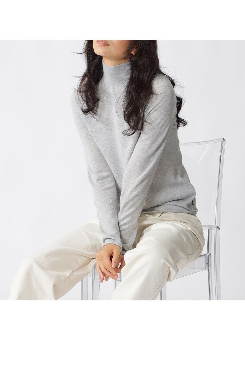 【エコアルフ/ECOALF】のFAYA ライトウール ニット / FAYA KNIT WOMAN インテリア・キッズ・メンズ・レディースファッション・服の通販 founy(ファニー)  ファッション Fashion レディースファッション Fashion for Women トップス・カットソー Cut & Sew Tops ニット Knit Tops & Sweaters カジュアルプルオーバー・ニットトップス Pullovers & Knit Tops / Casual Pullovers なめらか Smooth, Silky Texture シンプル Simple, Minimal スタイリッシュ Stylish, Fashionable ハイネック High Neck, Mock Neck 新作・新入荷 New Arrivals / New In ライトグレー|ID: prp329100004753983 ipo3291000000034386630