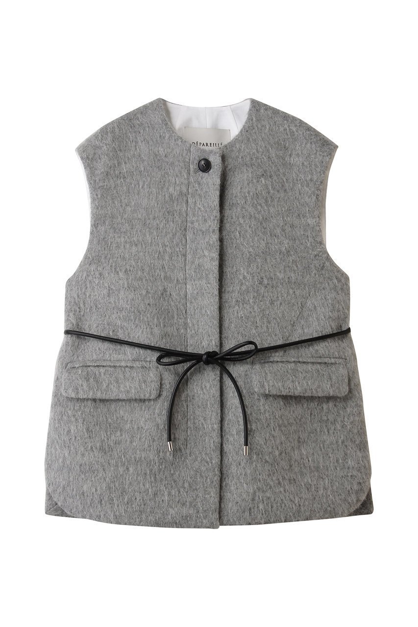 【デパリエ/DEPAREILLE】のアルパカモヘアシャギージレ インテリア・キッズ・メンズ・レディースファッション・服の通販 founy(ファニー) 　ファッション　Fashion　レディースファッション　Fashion for Women　アウター　Coat / Outerwear Collection　レディースジャケット・軽アウター　Jackets　ジャケット　Jacket, Outerwear　フロント　Front, Front Design　ベスト　Vest, Waistcoat　マニッシュ　Mannish, Boyish　ラグジュアリー　Luxury, Elegant　グレー|ID: prp329100004753988 ipo3291000000036957716