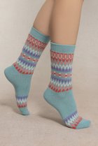 【ブルーフォレ/BLEUFORET】の6568 ノルディックウールカラーソックス ブルー|ID: prp329100004754030 ipo3291000000036129688