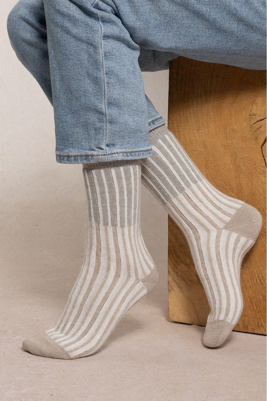 【ブルーフォレ/BLEUFORET】の6567 ストライプウールソックス インテリア・キッズ・メンズ・レディースファッション・服の通販 founy(ファニー)  ファッション Fashion レディースファッション Fashion for Women ソックス&靴下 Socks & Hosiery レッグウェア・ストッキング Legwear & Hosiery カラフル Colorful Design ストライプ Stripe, Striped Pattern ソックス Socks, Hosiery 新作・新入荷 New Arrivals / New In グレー|ID: prp329100004754031 ipo3291000000034387180