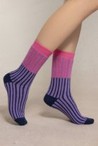 【ブルーフォレ/BLEUFORET】の6567 ストライプウールソックス ネイビー|ID: prp329100004754031 ipo3291000000035949705