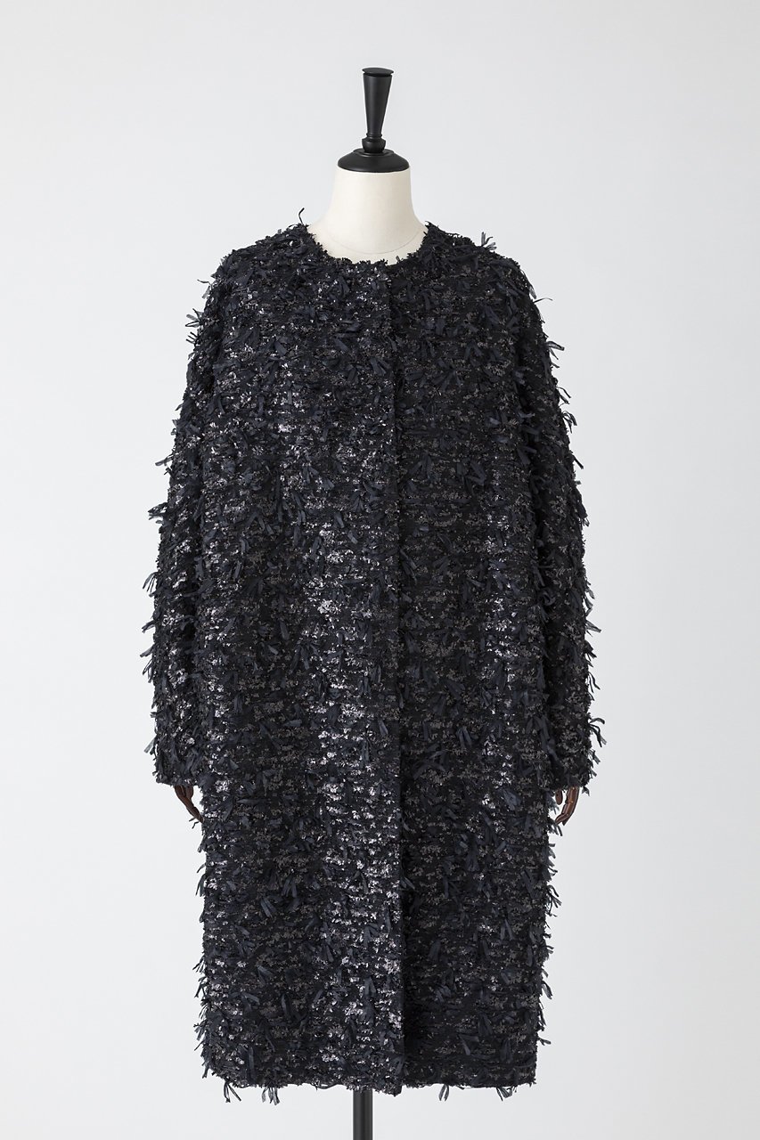 【オーヴィル/EAUVIRE】のリボンツイードコート 人気、トレンドファッション・服の通販 founy(ファニー) 　ファッション　Fashion　レディースファッション　Fashion for Women　アウター　Coat / Outerwear Collection　コート・ロングコート・ピーコート　Long Coats, Peacoats & More　スペシャル　Special, Limited Edition　ツイード　Twill, Twill Weave　フランス　France, French　ラグジュアリー　Luxury, Elegant　ロング　Long, Long-Length　 other-1|ID: prp329100004754033 ipo3291000000035862214