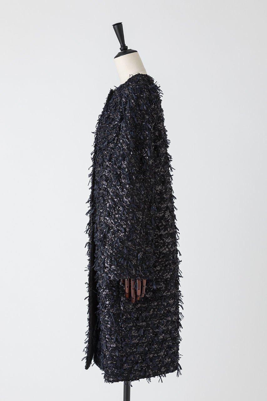 【オーヴィル/EAUVIRE】のリボンツイードコート 人気、トレンドファッション・服の通販 founy(ファニー) 　ファッション　Fashion　レディースファッション　Fashion for Women　アウター　Coat / Outerwear Collection　コート・ロングコート・ピーコート　Long Coats, Peacoats & More　スペシャル　Special, Limited Edition　ツイード　Twill, Twill Weave　フランス　France, French　ラグジュアリー　Luxury, Elegant　ロング　Long, Long-Length　other-2|ID: prp329100004754033 ipo3291000000035862216