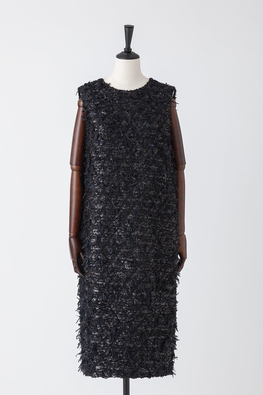 【オーヴィル/EAUVIRE】のリボンツイードワンピース 人気、トレンドファッション・服の通販 founy(ファニー) 　ファッション　Fashion　レディースファッション　Fashion for Women　ワンピース　Dresses　チュニック　Tunic Tops & Dresses　おすすめ　Recommended / Our Picks　スペシャル　Special, Limited Edition　チュニック　Tunic, Long Top　ツイード　Twill, Twill Weave　ノースリーブ　Sleeveless, No-Sleeve　フランス　France, French　エレガント 上品　Elegant　 other-1|ID: prp329100004754035 ipo3291000000036138431