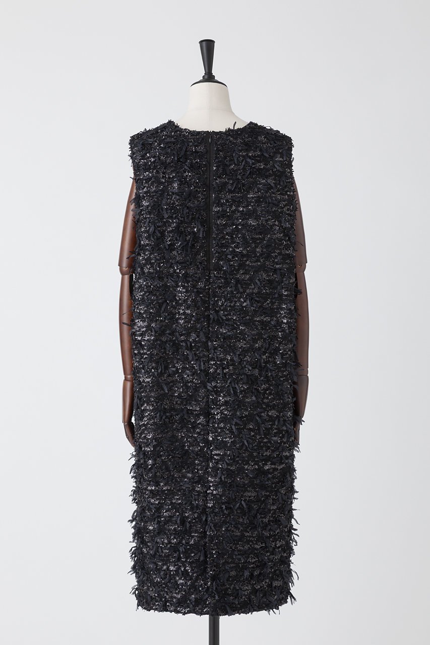 【オーヴィル/EAUVIRE】のリボンツイードワンピース 人気、トレンドファッション・服の通販 founy(ファニー) 　ファッション　Fashion　レディースファッション　Fashion for Women　ワンピース　Dresses　チュニック　Tunic Tops & Dresses　おすすめ　Recommended / Our Picks　スペシャル　Special, Limited Edition　チュニック　Tunic, Long Top　ツイード　Twill, Twill Weave　ノースリーブ　Sleeveless, No-Sleeve　フランス　France, French　エレガント 上品　Elegant　other-3|ID: prp329100004754035 ipo3291000000036138434