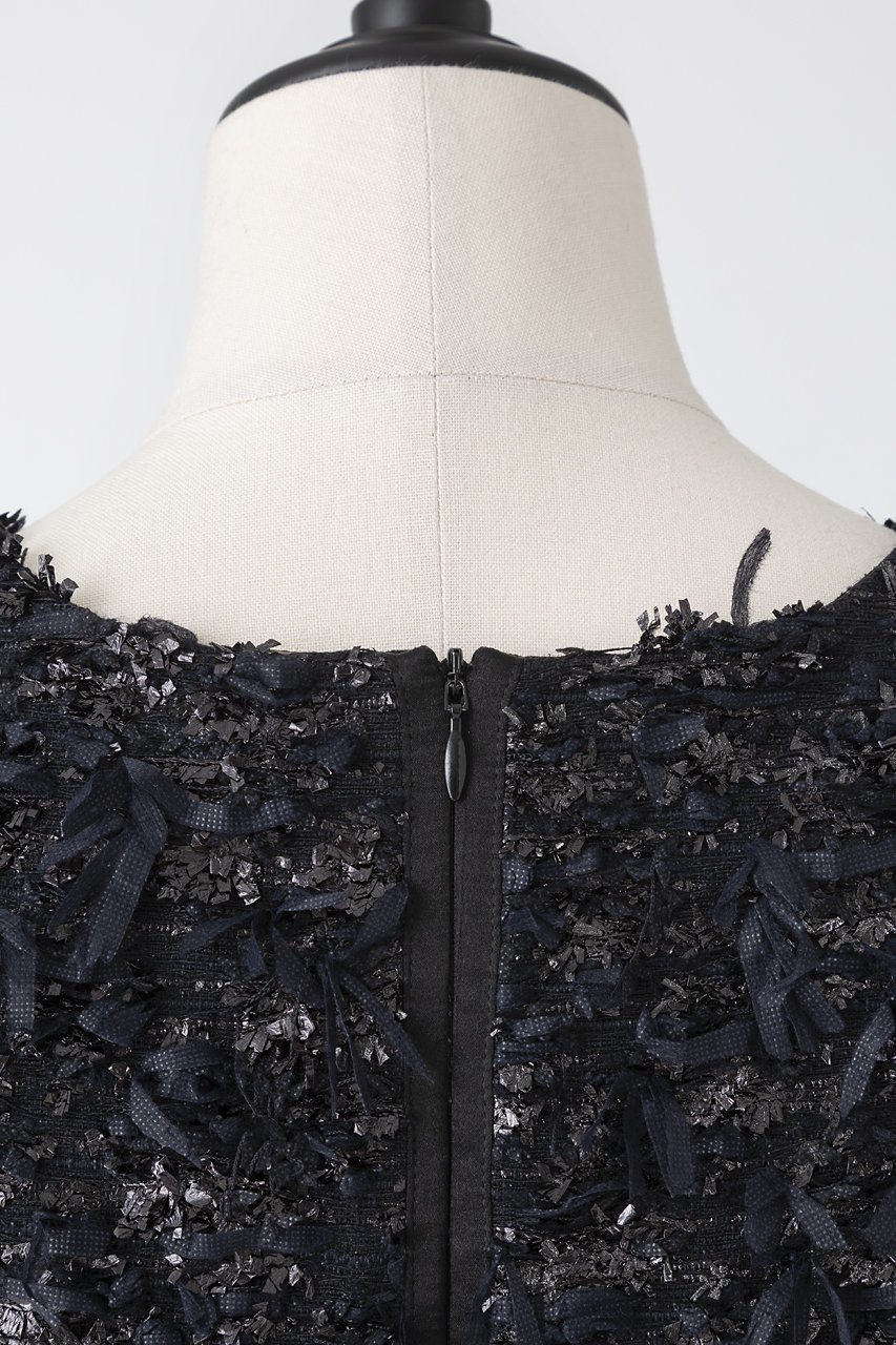 【オーヴィル/EAUVIRE】のリボンツイードワンピース 人気、トレンドファッション・服の通販 founy(ファニー) 　ファッション　Fashion　レディースファッション　Fashion for Women　ワンピース　Dresses　チュニック　Tunic Tops & Dresses　おすすめ　Recommended / Our Picks　スペシャル　Special, Limited Edition　チュニック　Tunic, Long Top　ツイード　Twill, Twill Weave　ノースリーブ　Sleeveless, No-Sleeve　フランス　France, French　エレガント 上品　Elegant　other-8|ID: prp329100004754035 ipo3291000000036138439