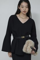 【ガリャルダガランテ/GALLARDAGALANTE】のジョーゼットベルスリーブブラウス ブラック|ID: prp329100004755341 ipo3291000000035835958