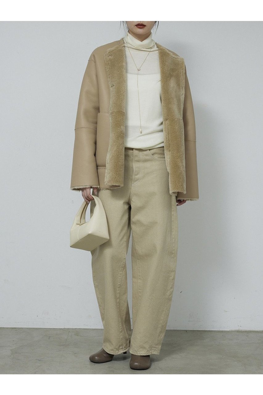 【ガリャルダガランテ/GALLARDAGALANTE】のリバーシブルフェイクムートンコート 人気、トレンドファッション・服の通販 founy(ファニー) 　ファッション　Fashion　レディースファッション　Fashion for Women　アウター　Coat / Outerwear Collection　コート・ロングコート・ピーコート　Long Coats, Peacoats & More　ショート　Short, Short Length　デニム　Denim, Jeans Material　フェイクレザー　Faux Leather, PU Leather　フェミニン　Feminine, Girly　フロント　Front, Front Design　ポケット　Pocket, Pocket Detail　リバーシブル　Reversible, Two-Sided　エレガント 上品　Elegant　新作・新入荷　New Arrivals / New In　other-2|ID: prp329100004755343 ipo3291000000034396740