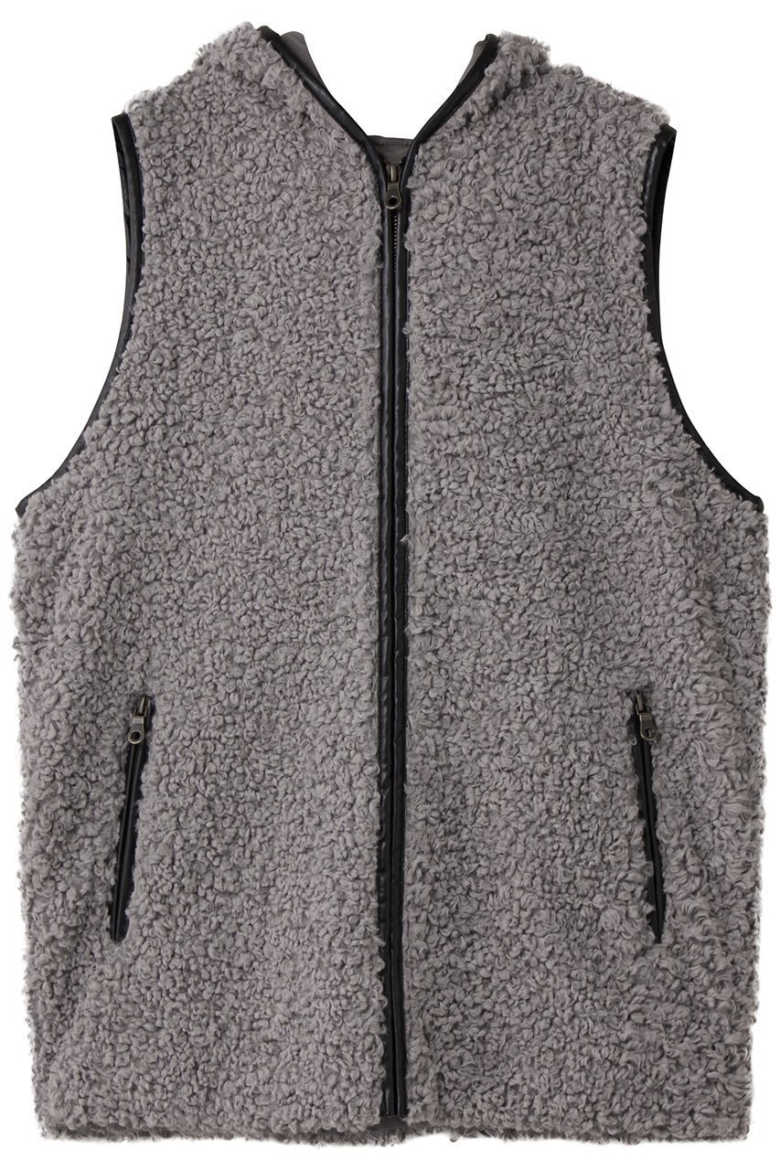 【スリー ドッツ/three dots】のボア フーディベスト インテリア・キッズ・メンズ・レディースファッション・服の通販 founy(ファニー) 　ファッション　Fashion　レディースファッション　Fashion for Women　アウター　Coat / Outerwear Collection　レディースジャケット・軽アウター　Jackets　ジャケット　Jacket, Outerwear　パイピング　Piping, Trim Design　フェミニン　Feminine, Girly　ベスト　Vest, Waistcoat　マニッシュ　Mannish, Boyish　再入荷　Restock / Back in Stock　夏　Summer　グレー|ID: prp329100004755345 ipo3291000000034396764