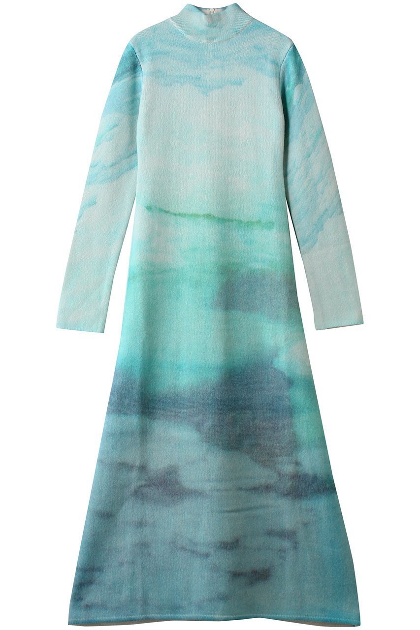 【ナゴンスタンス/nagonstans】のwinter landscape knit dress/ニットドレス インテリア・キッズ・メンズ・レディースファッション・服の通販 founy(ファニー) 　ファッション　Fashion　レディースファッション　Fashion for Women　トップス・カットソー　Cut & Sew Tops　ニット　Knit Tops & Sweaters　カジュアルプルオーバー・ニットトップス　Pullovers & Knit Tops / Casual Pullovers　ワンピース　Dresses　フォーマル・パーティードレス・結婚式用ドレス　Elegant & Casual Dresses　冬　Winter / This Winter　ドレス　Dress, One-Piece　ハイネック　High Neck, Mock Neck　フレア　Flare, Flared　再入荷　Restock / Back in Stock　Sky|ID: prp329100004755347 ipo3291000000034396780