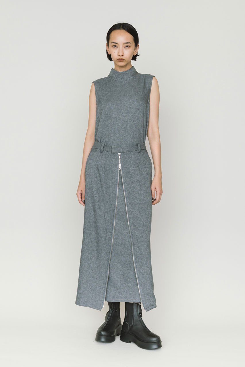 【ミディウミソリッド/MIDIUMISOLID】のハイネックノースリーブワンピース 人気、トレンドファッション・服の通販 founy(ファニー) 　ファッション　Fashion　レディースファッション　Fashion for Women　ワンピース　Dresses　チュニック　Tunic Tops & Dresses　なめらか　Smooth, Silky Texture　アクセサリー　Fashion Accessories　シューズ　Shoes, Footwear　チュニック　Tunic, Long Top　ノースリーブ　Sleeveless, No-Sleeve　ハイネック　High Neck, Mock Neck　モダン　Modern, Contemporary　ロング　Long, Long-Length　other-8|ID: prp329100004755418 ipo3291000000034555500