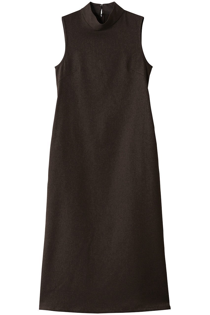 【ミディウミソリッド/MIDIUMISOLID】のハイネックノースリーブワンピース インテリア・キッズ・メンズ・レディースファッション・服の通販 founy(ファニー) 　ファッション　Fashion　レディースファッション　Fashion for Women　ワンピース　Dresses　チュニック　Tunic Tops & Dresses　なめらか　Smooth, Silky Texture　アクセサリー　Fashion Accessories　シューズ　Shoes, Footwear　チュニック　Tunic, Long Top　ノースリーブ　Sleeveless, No-Sleeve　ハイネック　High Neck, Mock Neck　モダン　Modern, Contemporary　ロング　Long, Long-Length　ブラウン|ID: prp329100004755418 ipo3291000000034594861